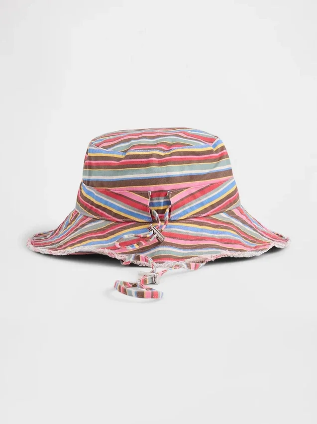 Buckethoed met gerafelde rand