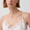 Cami van linnenmix met kanten rand