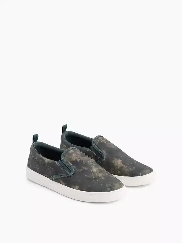 Canvas camouflage instapsneakers voor kinderen