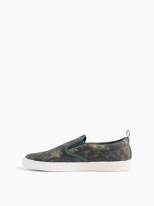 Canvas camouflage instapsneakers voor kinderen