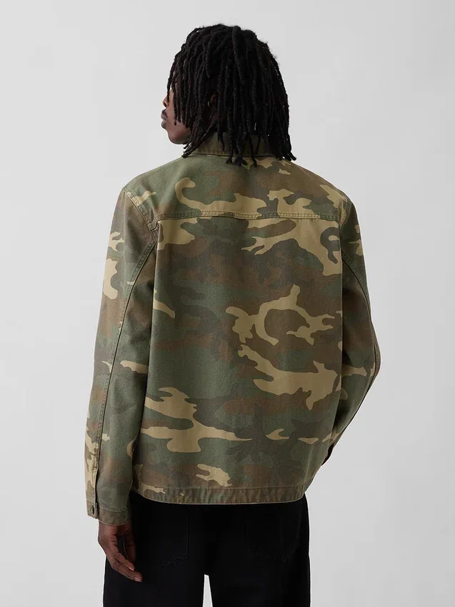 Canvas denim camouflage utility-shirt