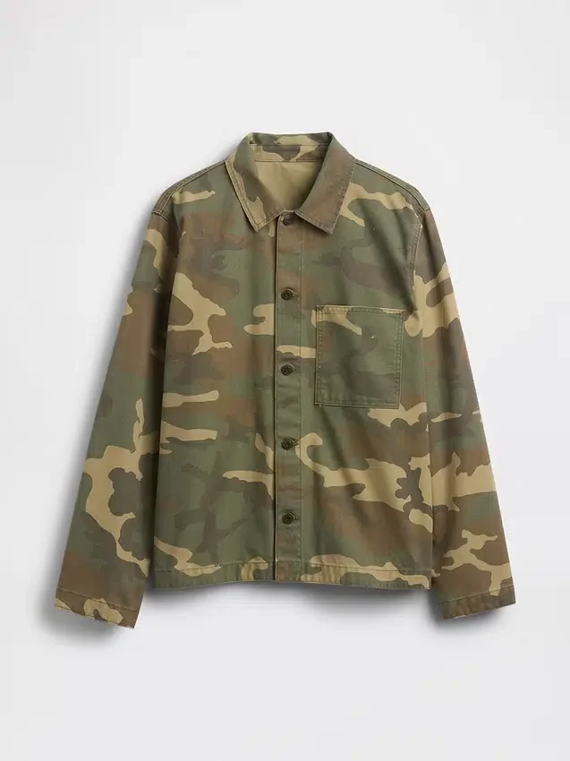 Canvas denim camouflage utility-shirt