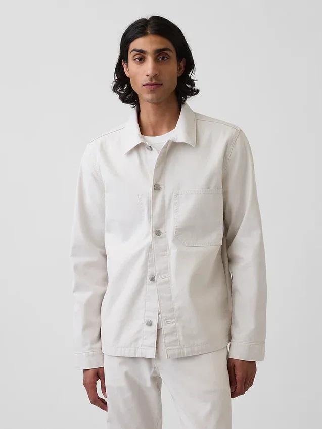 Canvas shirtjasje met relaxte pasvorm