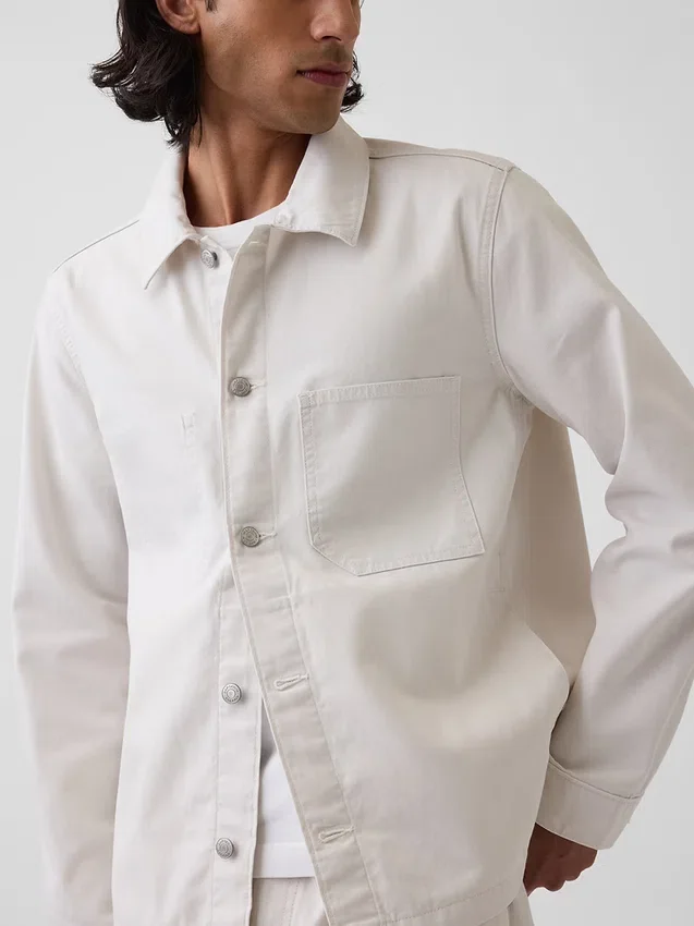 Canvas shirtjasje met relaxte pasvorm