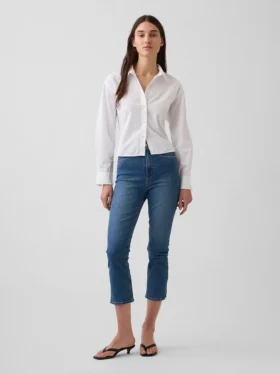Capri-Jeans met hoge taille
