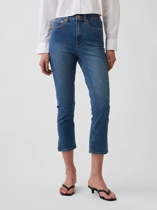 Capri-Jeans met hoge taille