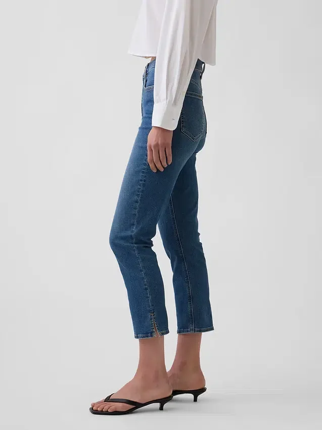Capri-Jeans met hoge taille