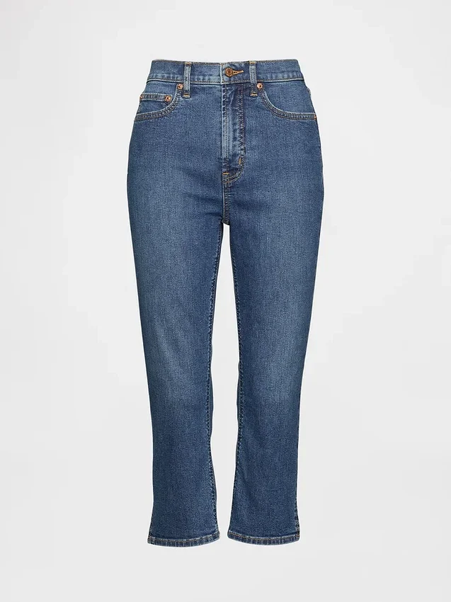 Capri-Jeans met hoge taille