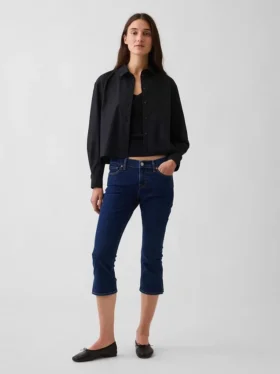 Capri-Jeans met lage taille