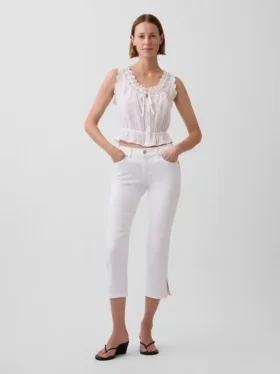 Capri-Jeans met lage taille