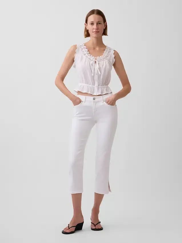 Capri-Jeans met lage taille