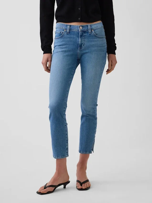 Capri-Jeans met lage taille