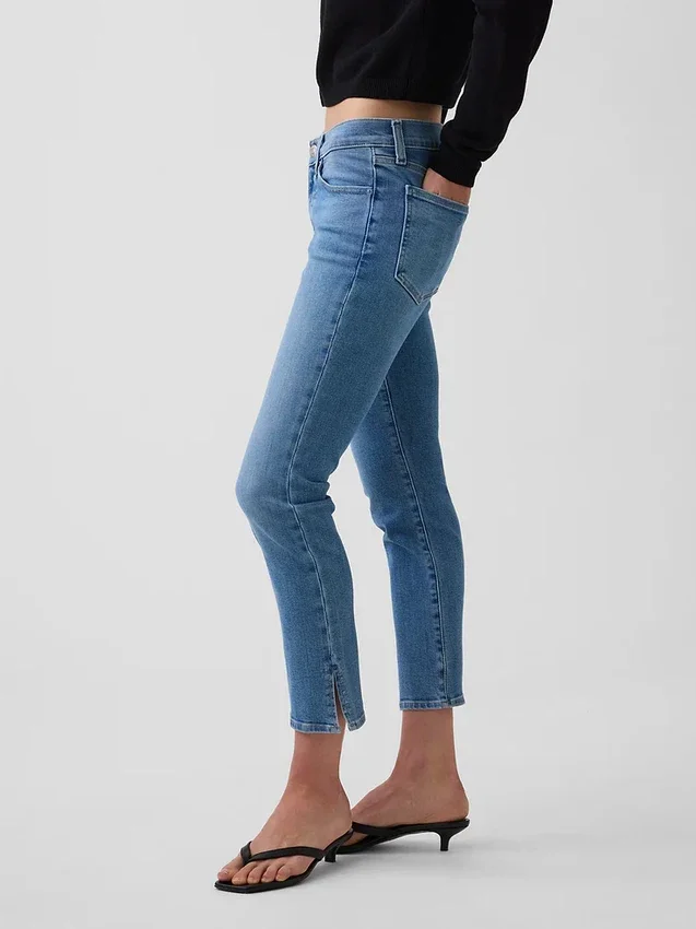 Capri-Jeans met lage taille