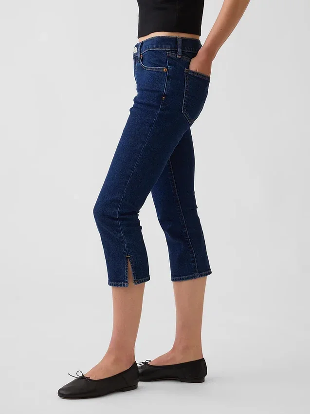 Capri-Jeans met lage taille