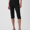Capri met hoge taille en dubbel gebreide stof