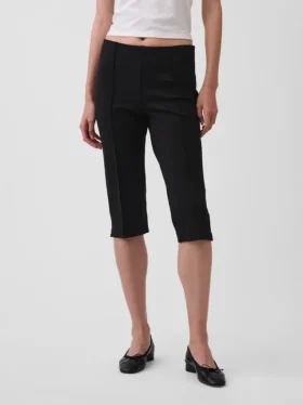 Capri met hoge taille en dubbel gebreide stof