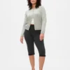 Capri met hoge taille en dubbel gebreide stof