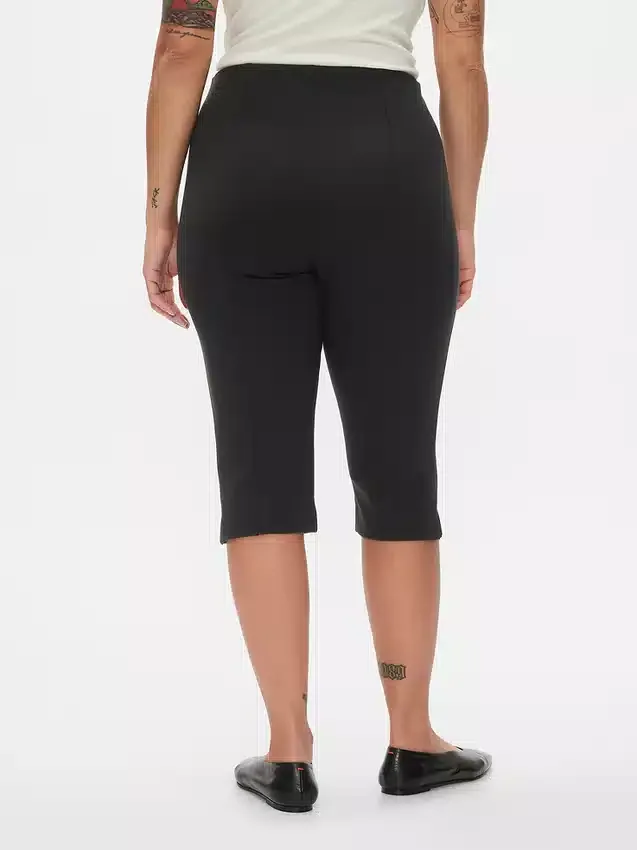 Capri met hoge taille en dubbel gebreide stof