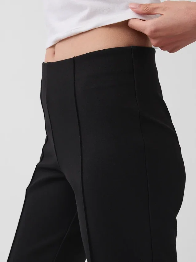 Capri met hoge taille en dubbel gebreide stof