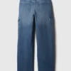 Cargo-Jeans met hoge taille en wijde pijpen