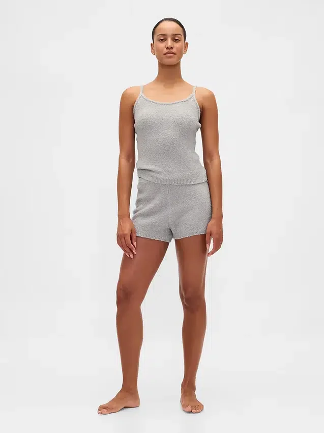 CashSoft bouclé-trui-korte broek
