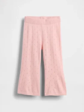 CashSoft-broek met uitlopende pijpen en pointelle-patroon voor Baby & Peuter