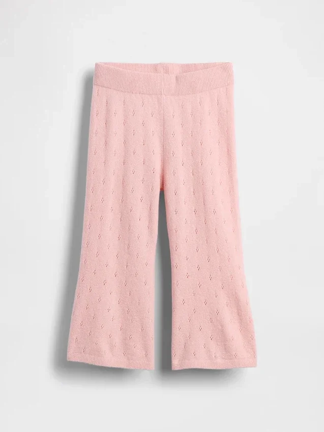 CashSoft-broek met uitlopende pijpen en pointelle-patroon voor Baby & Peuter