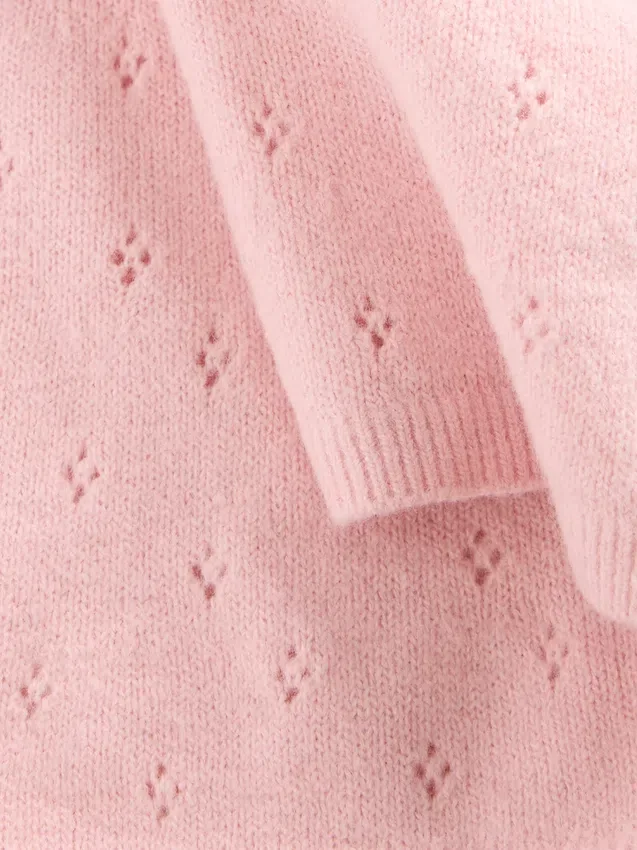 CashSoft-broek met uitlopende pijpen en pointelle-patroon voor Baby & Peuter
