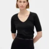CashSoft cropped trui met ellebooglange mouwen