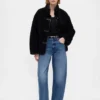 CashSoft cropped trui met ellebooglange mouwen
