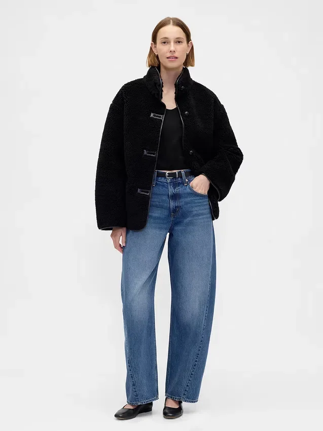 CashSoft cropped trui met ellebooglange mouwen