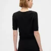 CashSoft cropped trui met ellebooglange mouwen