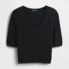 CashSoft cropped trui met ellebooglange mouwen