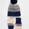 CashSoft Fair Isle-muts- en handschoenset voor kinderen