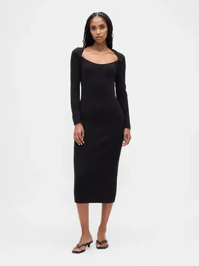 CashSoft geribde midi-trui-jurk