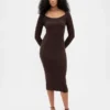 CashSoft geribde midi-trui-jurk