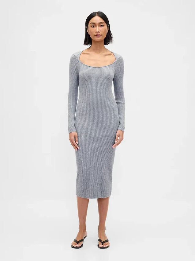 CashSoft geribde midi-trui-jurk
