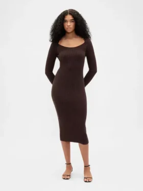 CashSoft geribde midi-trui-jurk