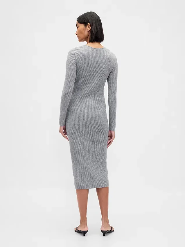 CashSoft geribde midi-trui-jurk