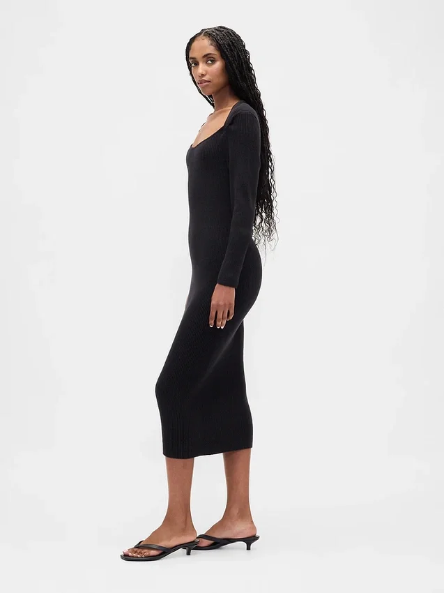 CashSoft geribde midi-trui-jurk