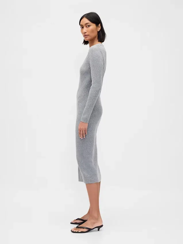CashSoft geribde midi-trui-jurk