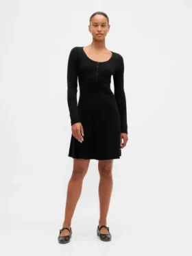 CashSoft geribde mini-trui-jurk