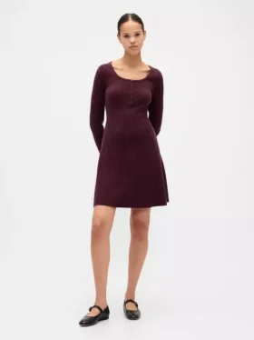 CashSoft geribde mini-trui-jurk