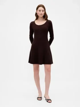 CashSoft geribde mini-trui-jurk