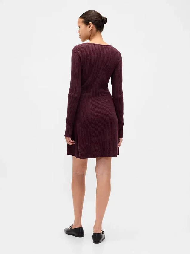 CashSoft geribde mini-trui-jurk