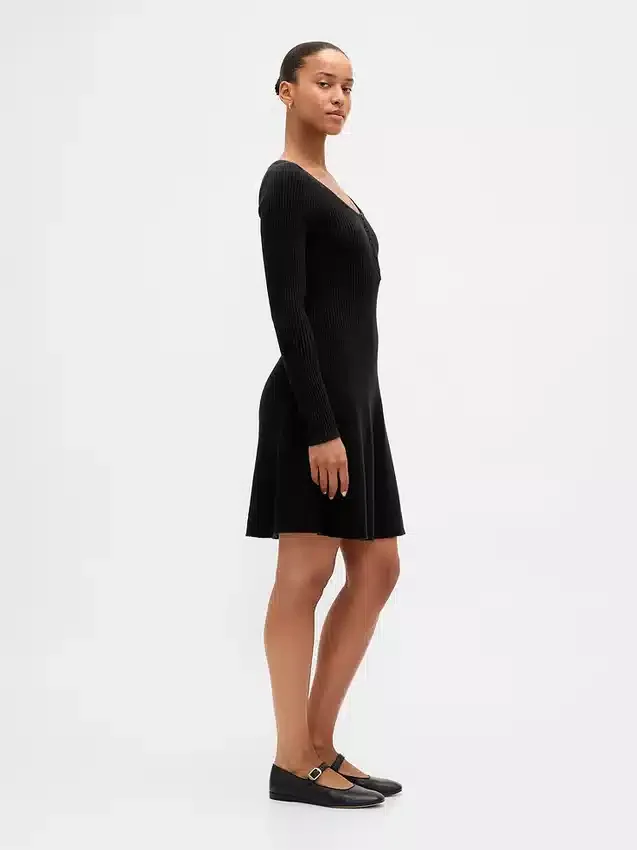 CashSoft geribde mini-trui-jurk