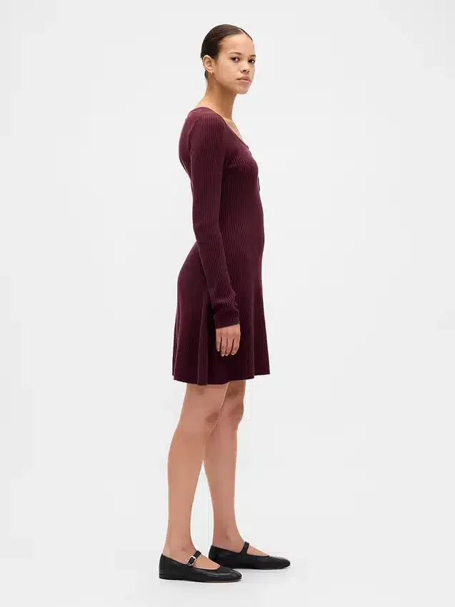 CashSoft geribde mini-trui-jurk