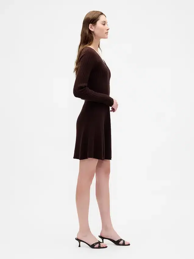 CashSoft geribde mini-trui-jurk