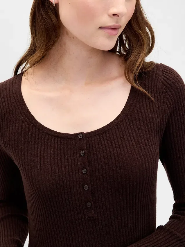 CashSoft geribde mini-trui-jurk