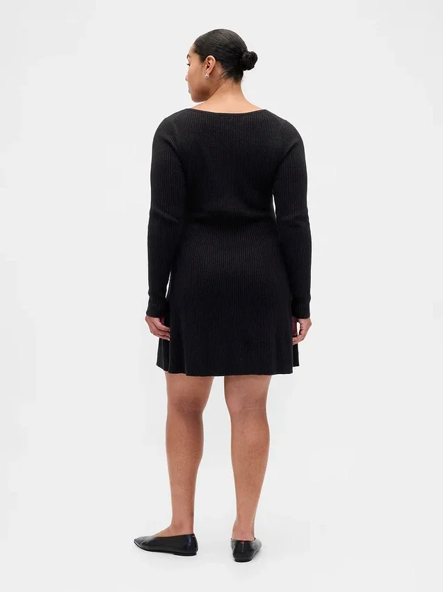CashSoft geribde mini-trui-jurk